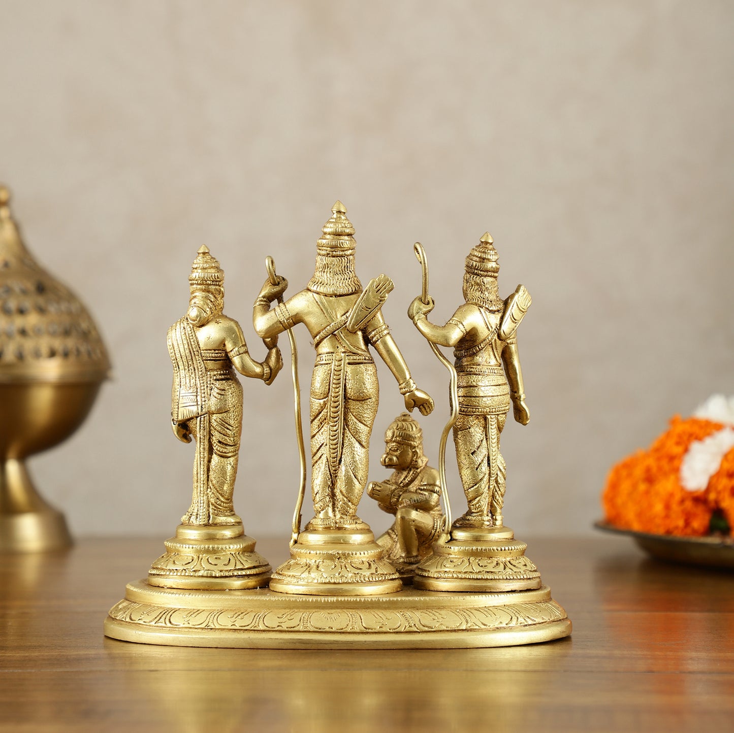 Pure Brass Ram Darbar Idol – matte Finish, 7" Height, 2 kg