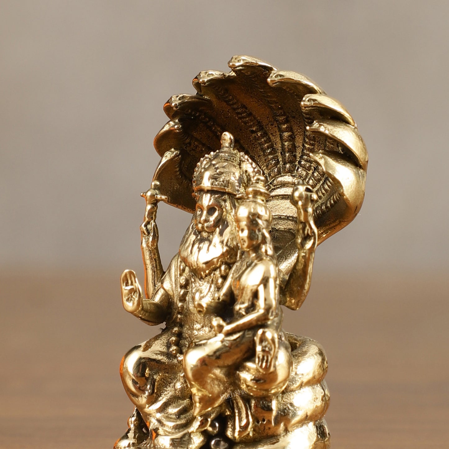 Pure Brass Miniature Narsimha Lakshmi Idol - 2 Inch