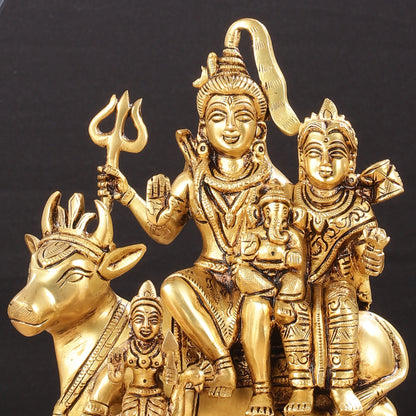 Brass superfine Shiva Parivar Statue| 8.5" Height