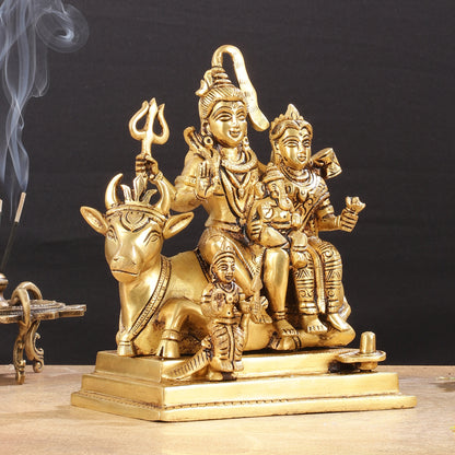 Brass superfine Shiva Parivar Statue| 8.5" Height