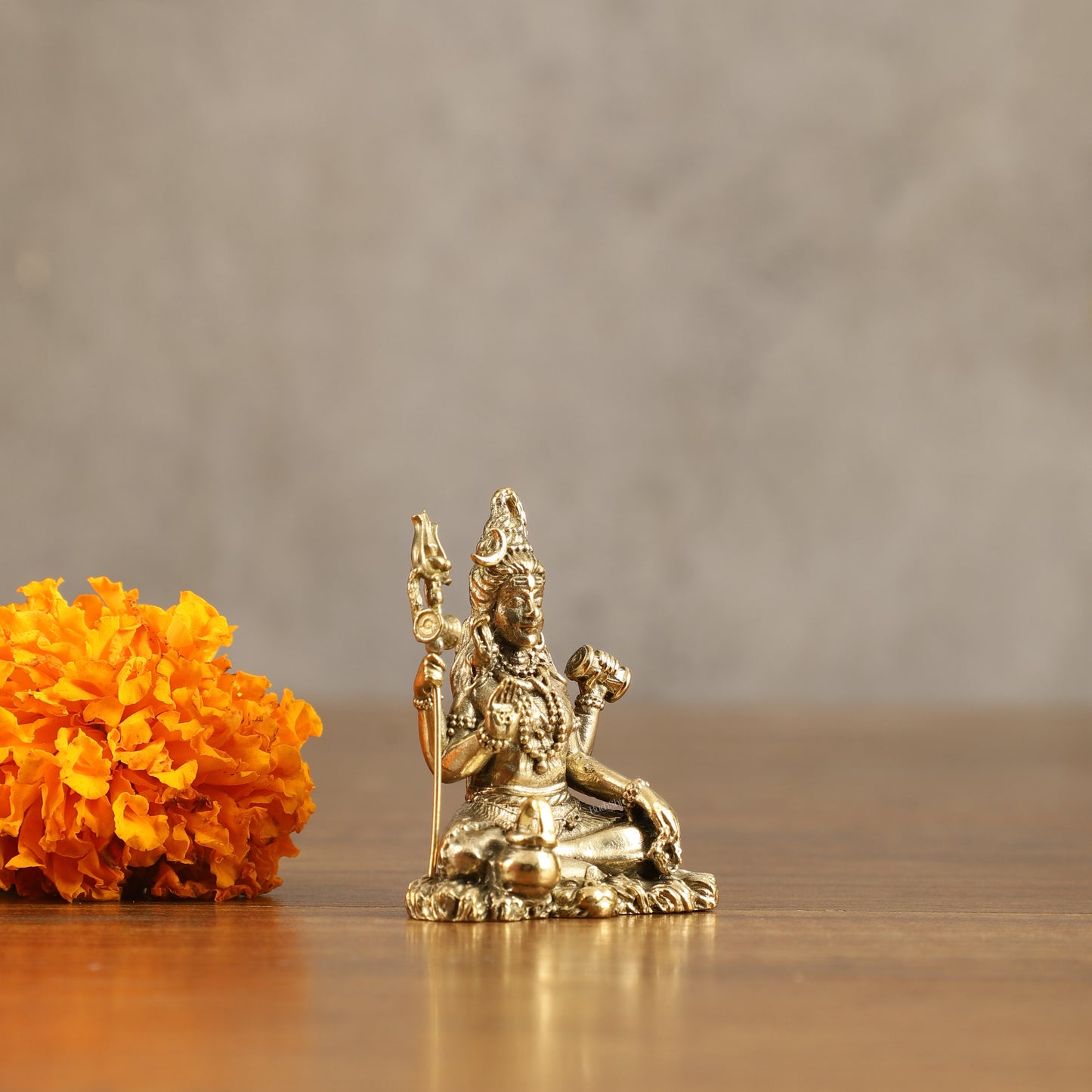 Pure Brass Miniature Lord Shiva Idol - 2 Inch