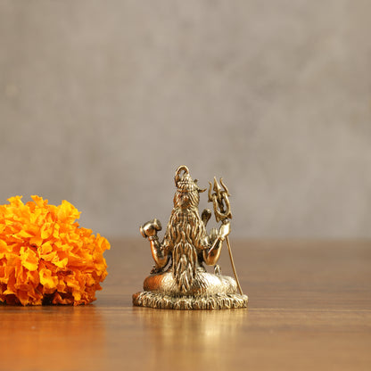 Pure Brass Miniature Lord Shiva Idol - 2 Inch