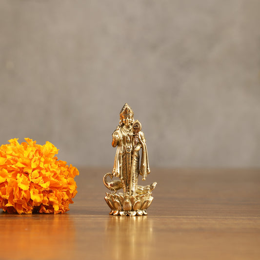 Pure Brass Small Murugan Idol - 2.5 in Height
