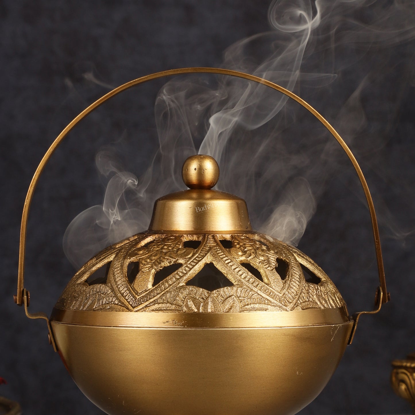 Brass Loban Daan Dhoop Daani with handle 6"