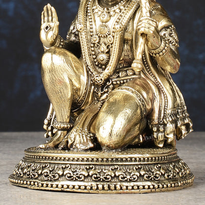 Pure Brass Intricately Crafted Hanuman 6.7 inch