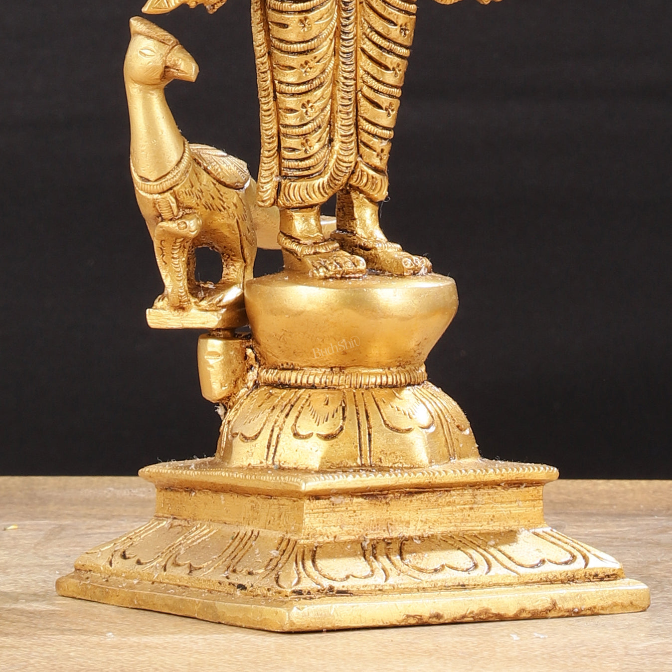 Pure Brass Shanmukha Murugan Idol with Six Heads 10.5 inch