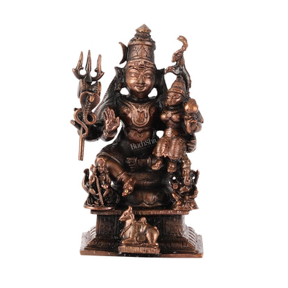 Pure Copper Shiv Parivar Vigraha Idol - 4"