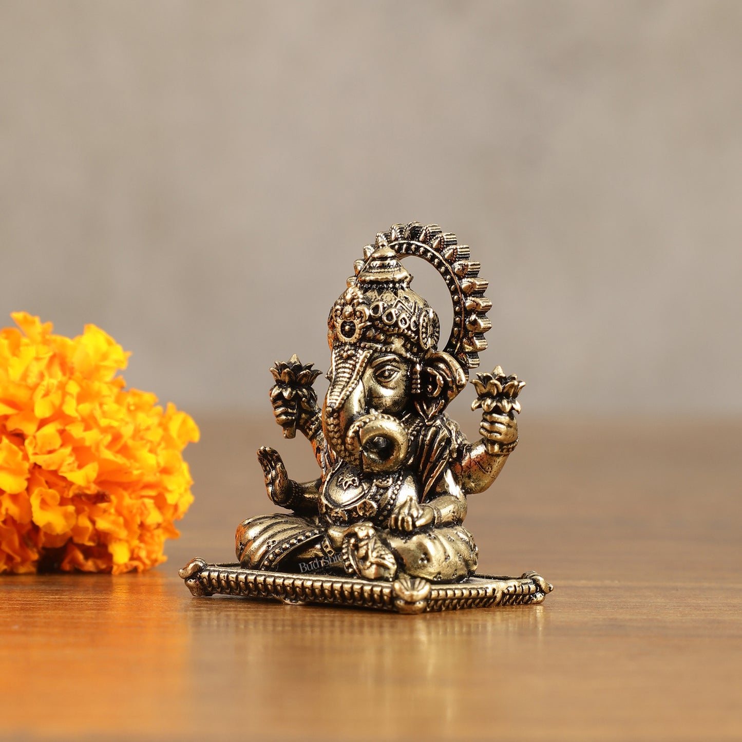 Brass Miniature Dagduseth Ganapati Idol - 2 Inch