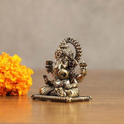 Brass Miniature Dagduseth Ganapati Idol - 2 Inch