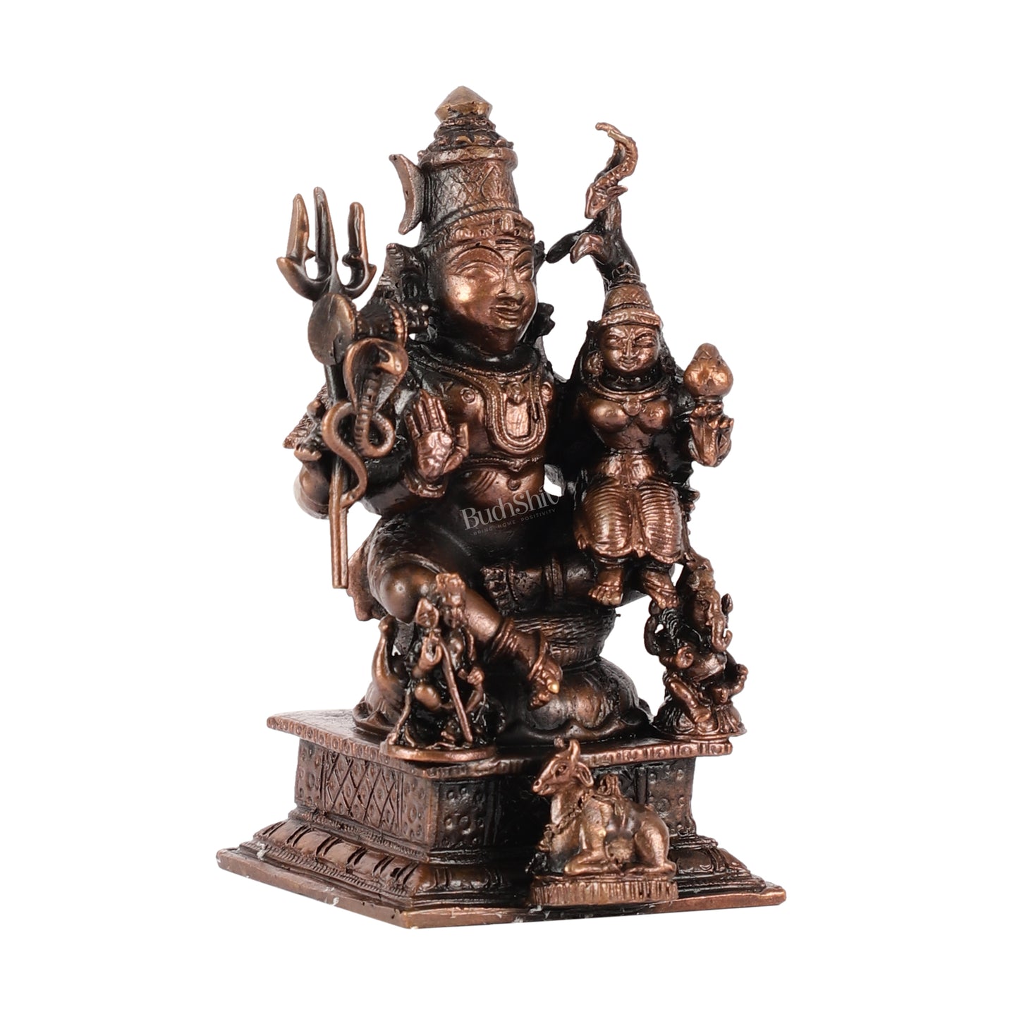 Pure Copper Shiv Parivar Vigraha Idol - 4"