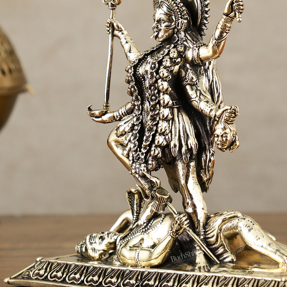 Brass Superfine Intricate Mahakali Idol | 6.5"