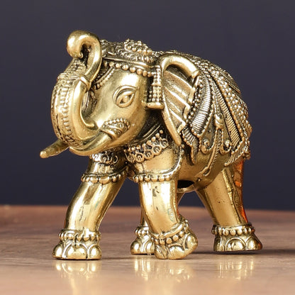 Brass Superfine Elephant Miniature Showpiece 4"