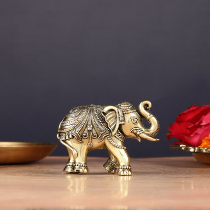 Brass Superfine Elephant Miniature Showpiece 4"