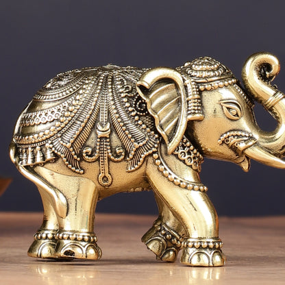 Brass Superfine Elephant Miniature Showpiece 4"