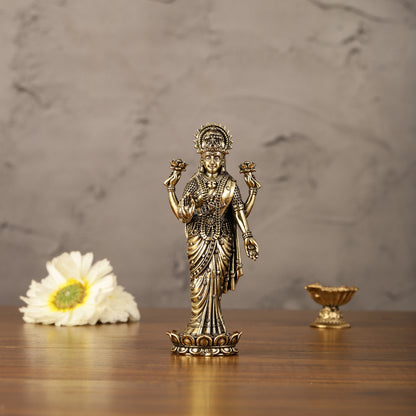 Brass Superfine Intricate Standing Vishnu Lakshmi Narayana Idol - 6"