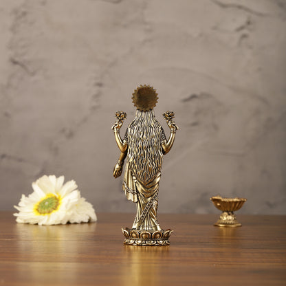 Brass Superfine Intricate Standing Vishnu Lakshmi Narayana Idol - 6"