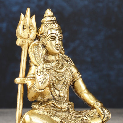 Pure Brass Superfine Small Lord Shiva Idol - 4"