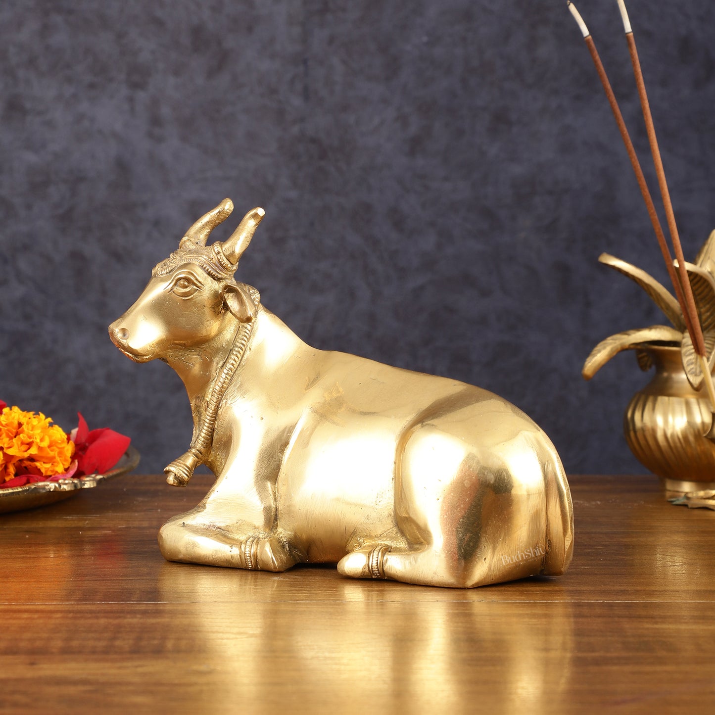 Pure Brass Sitting Cow Idol | 5.5"