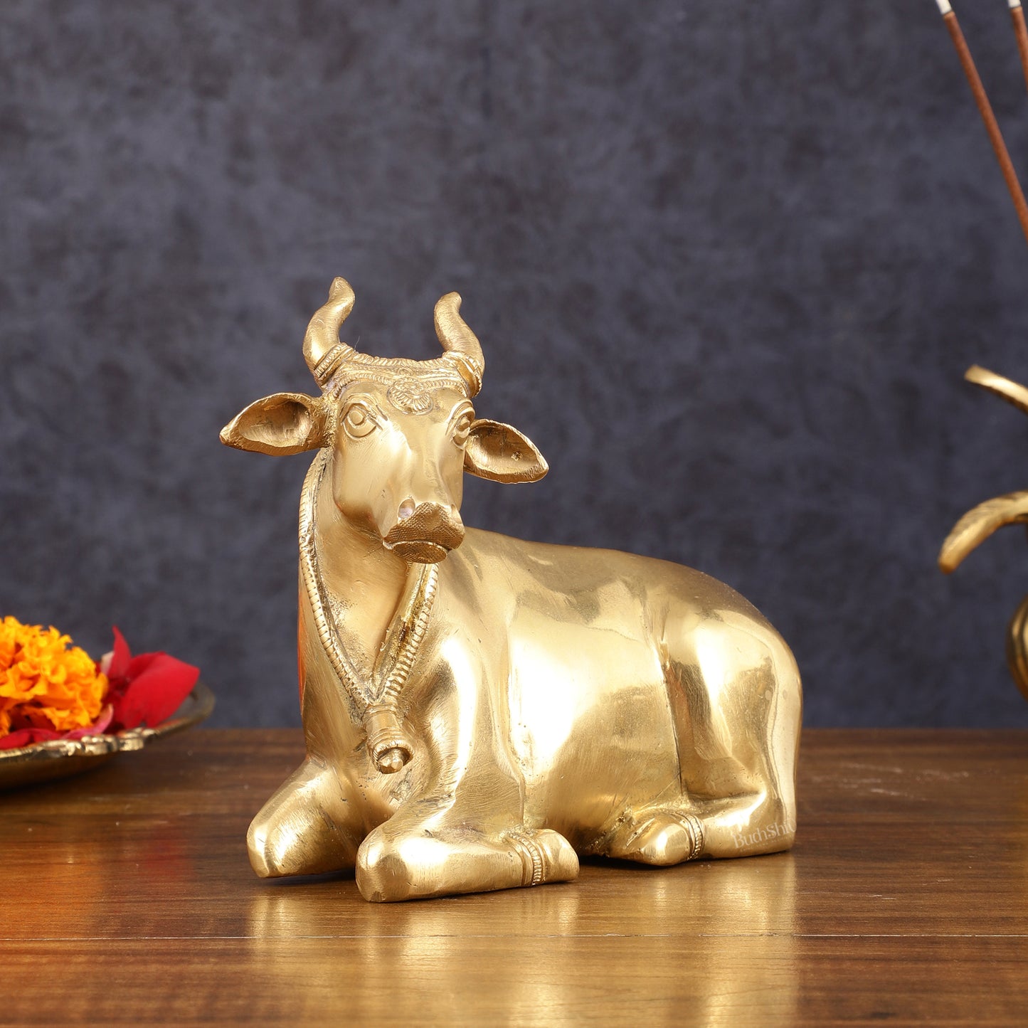 Pure Brass Sitting Cow Idol | 5.5"