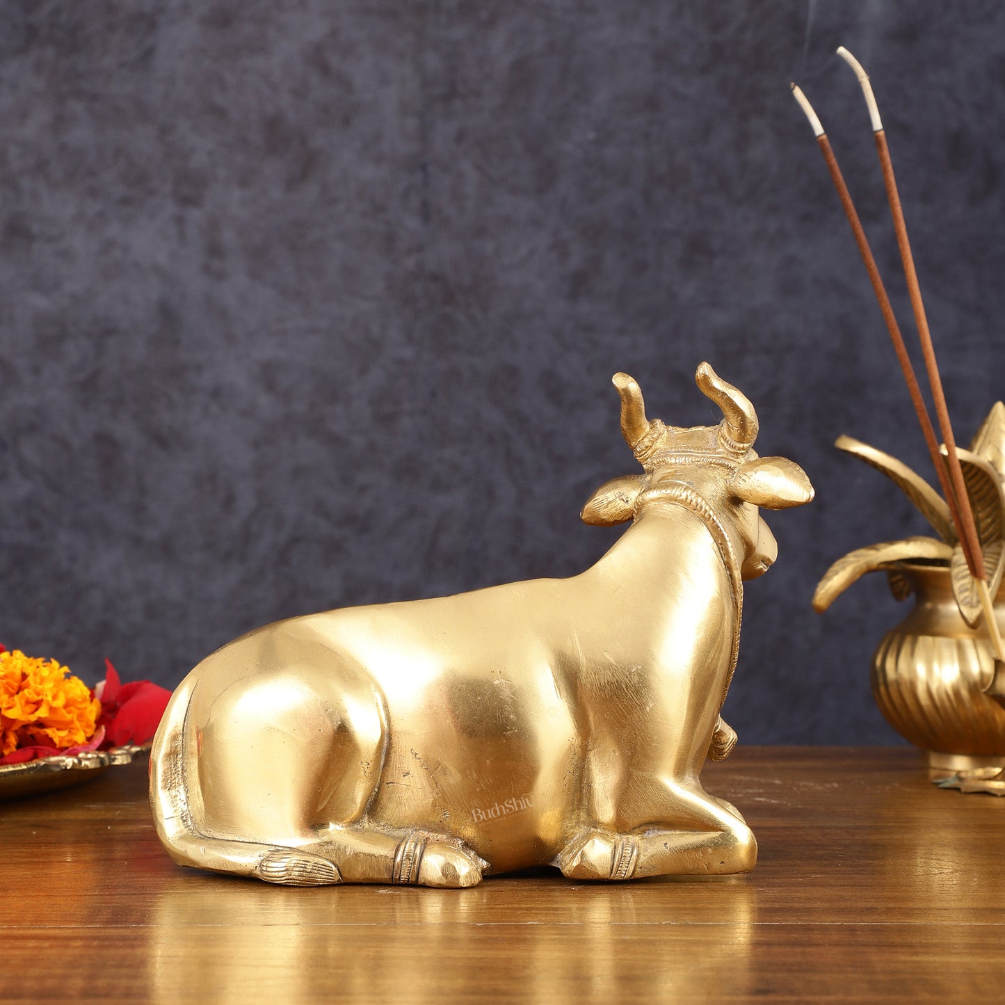 Pure Brass Sitting Cow Idol | 5.5"