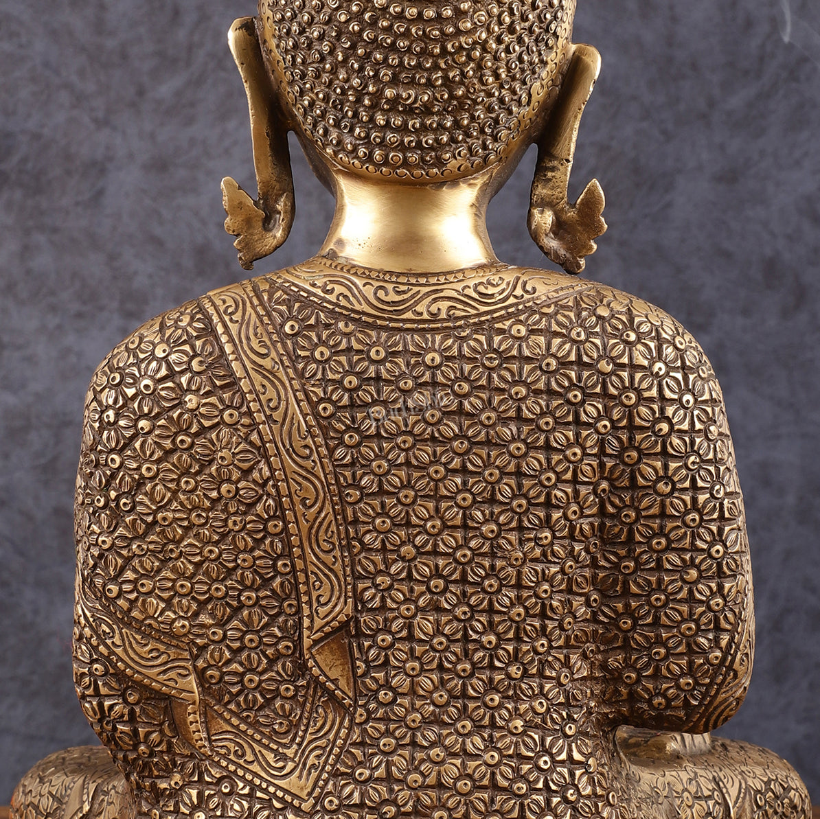 Brass Buddha Idol - 15" burnt brass finish