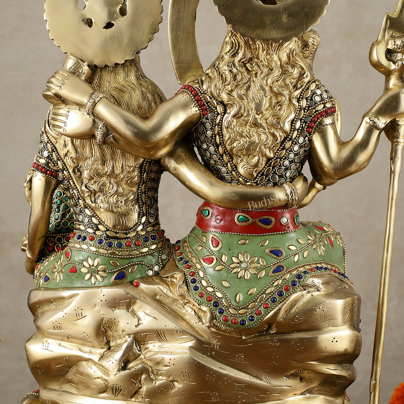 Handcrafted Brass Lord Shiva Family Statue - Meenakari | 18" Height