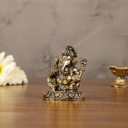 Pure brass Lightweight small ganesha idol 3"