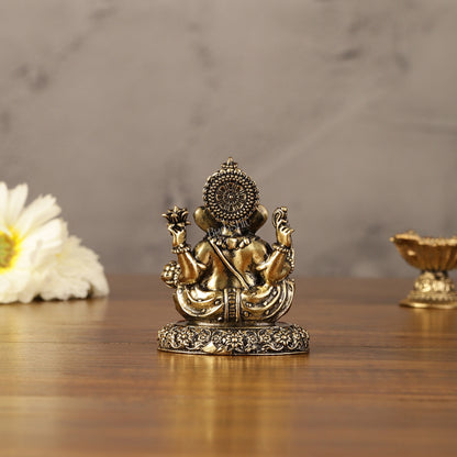 Pure brass Lightweight small ganesha idol 3"