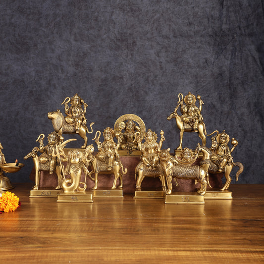 Pure Brass Superfine Navgraha Idols - 6.5 Inch Height