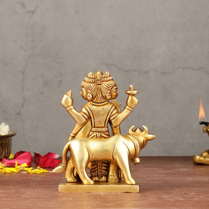 Pure Brass Small Dattatreya Guru Idol – 4.5 Inches