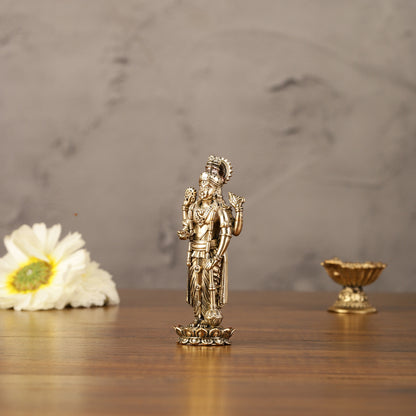 Pure brass small lord Vishnu idol 4"