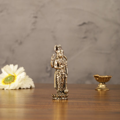 Pure brass small lord Vishnu idol 4"