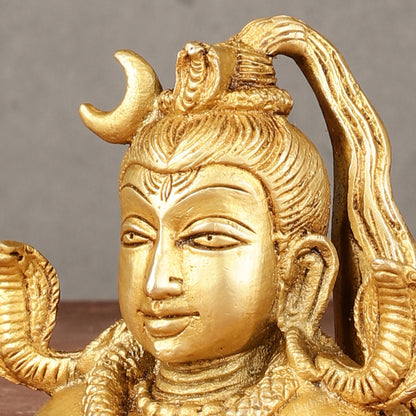 Brass Shiva Bust Face Idol - 4-inch