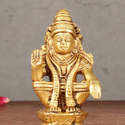 Pure brass small Ayyappa swamy idol 4 inch