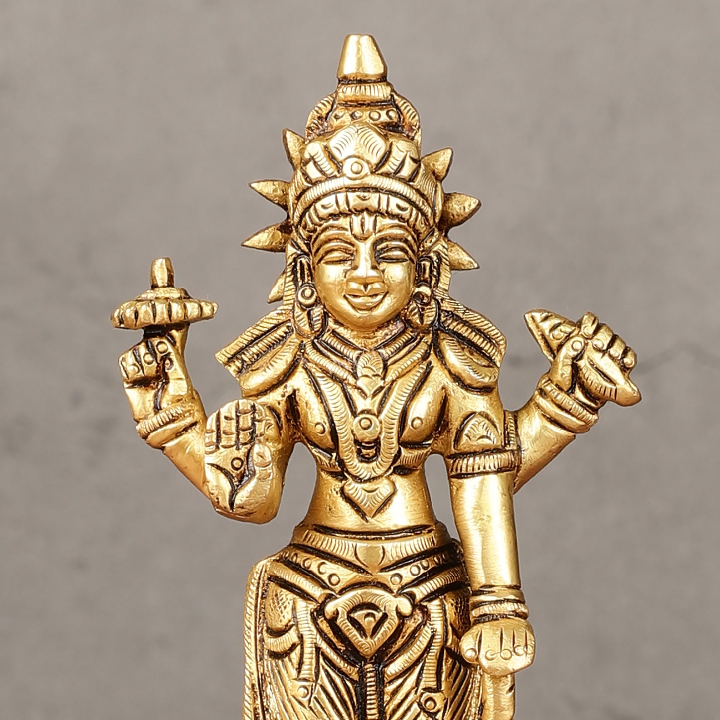 Superfine Brass Satyanarayan Vishnu Idol - 6 inch