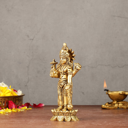 Superfine Brass Satyanarayan Vishnu Idol - 6 inch