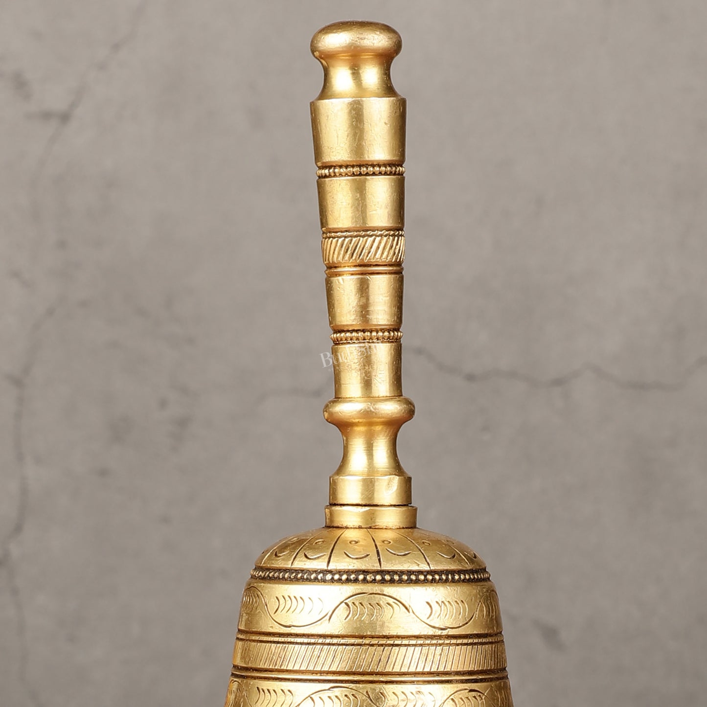 Superfine Brass Hand Bell for Pooja | Height 7 inch