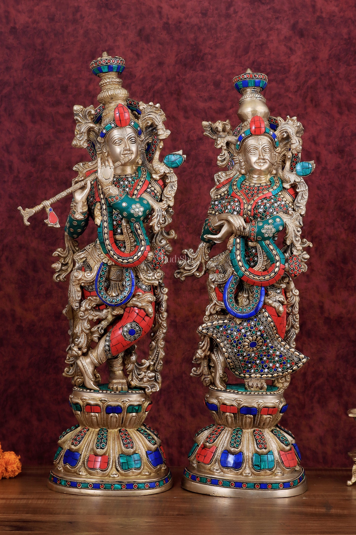 Pure Brass Radha Krishna Idol 25 inch