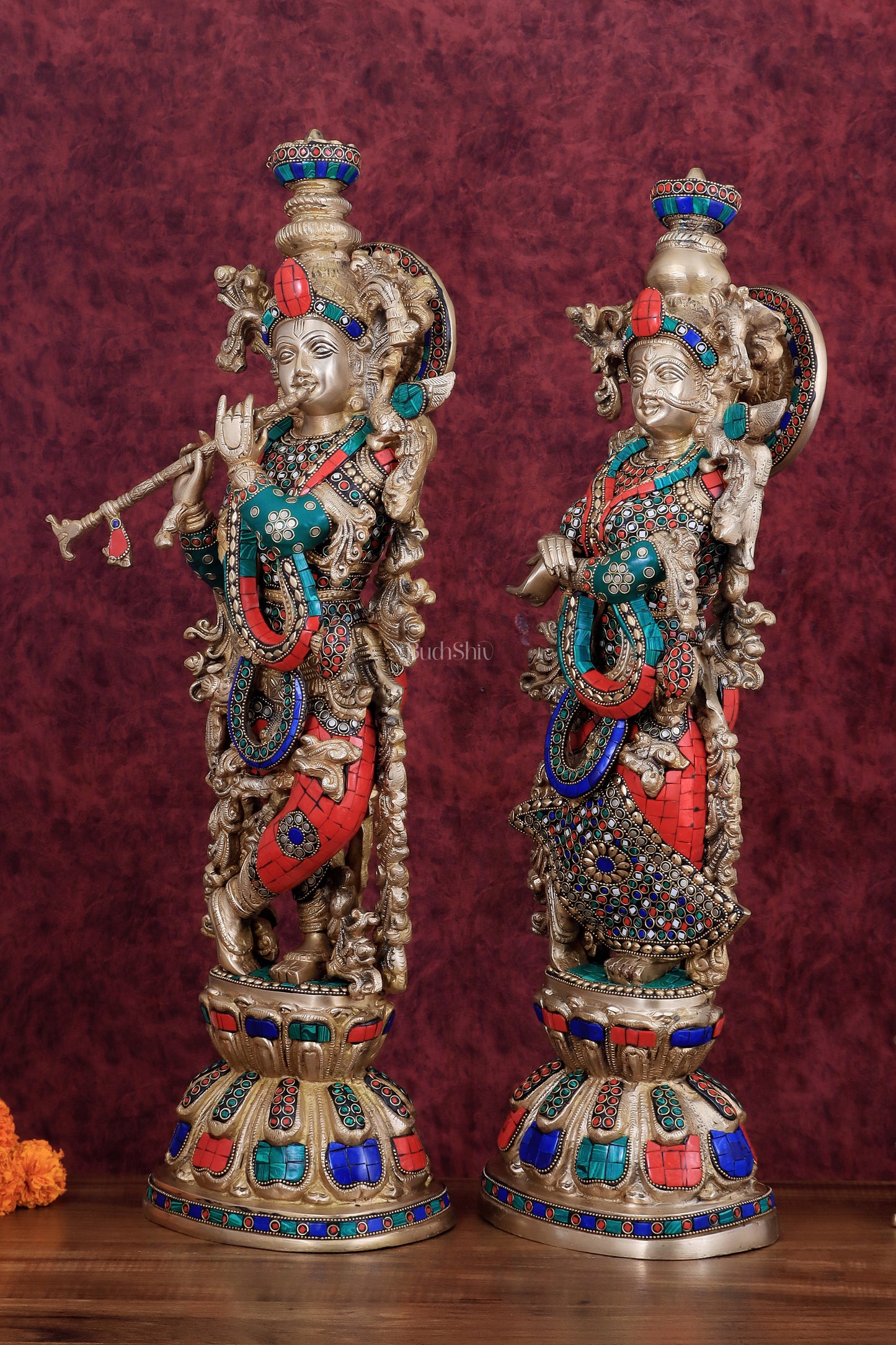 Pure Brass Radha Krishna Idol 25 inch