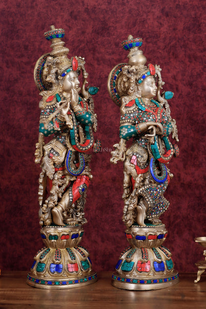 Pure Brass Radha Krishna Idol 25 inch