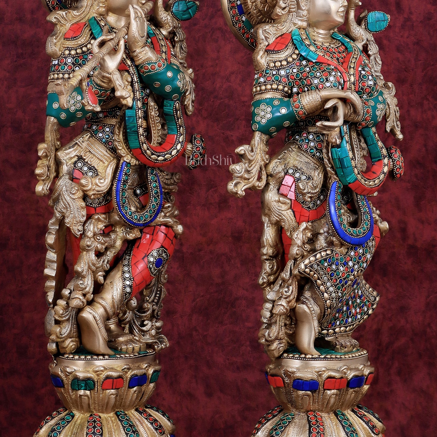 Pure Brass Radha Krishna Idol 25 inch