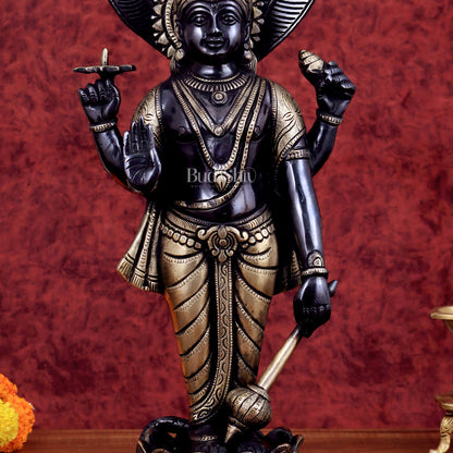 Brass Vishnu with sheshanaag standing statue 17 inch