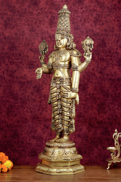 Pure Brass Tirupati Balaji Idol 33"