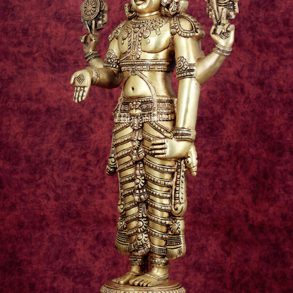 Pure Brass Tirupati Balaji Idol 33"