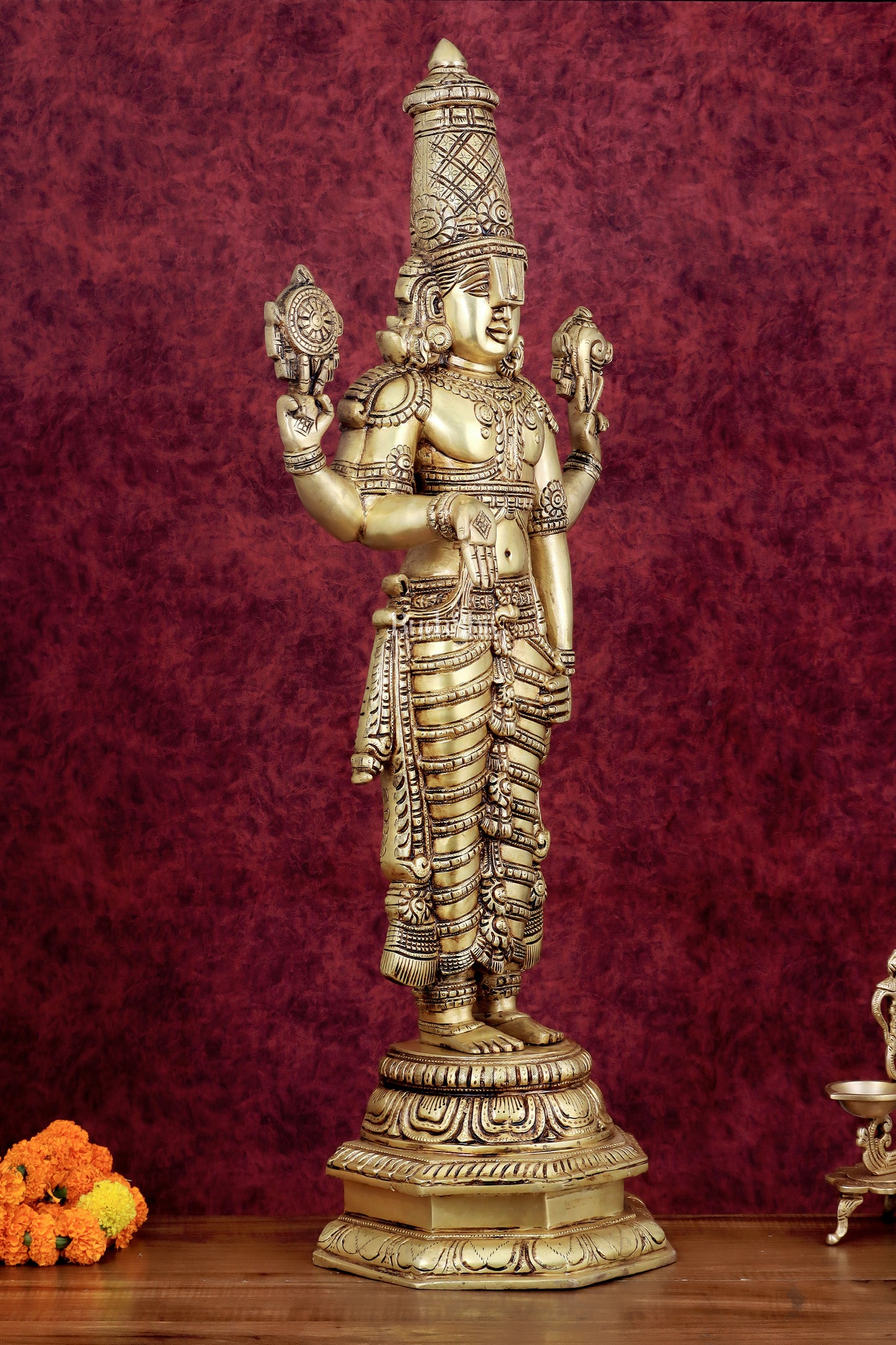 Pure Brass Tirupati Balaji Idol 33"