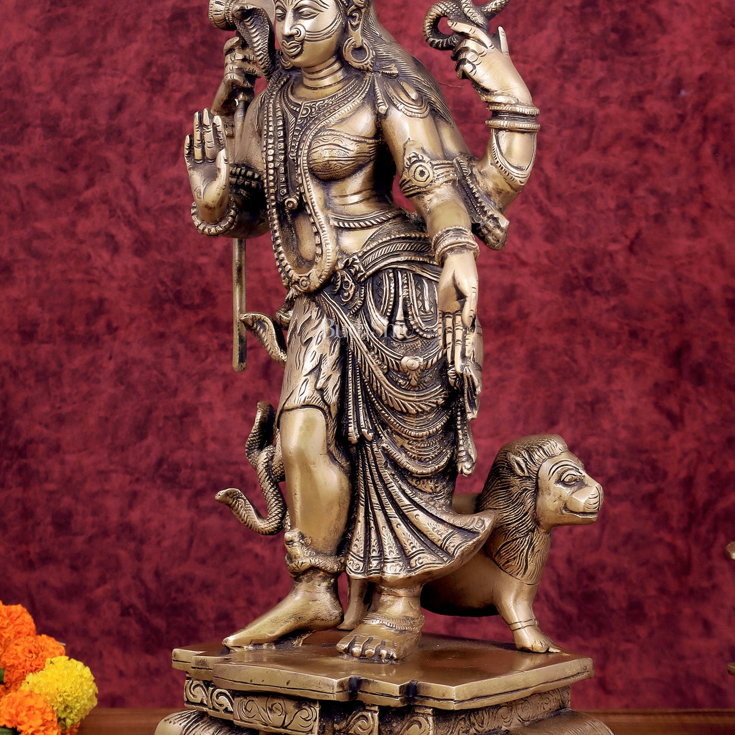 Brass Ardhanarishwara Statue - 19 Inch antique tone