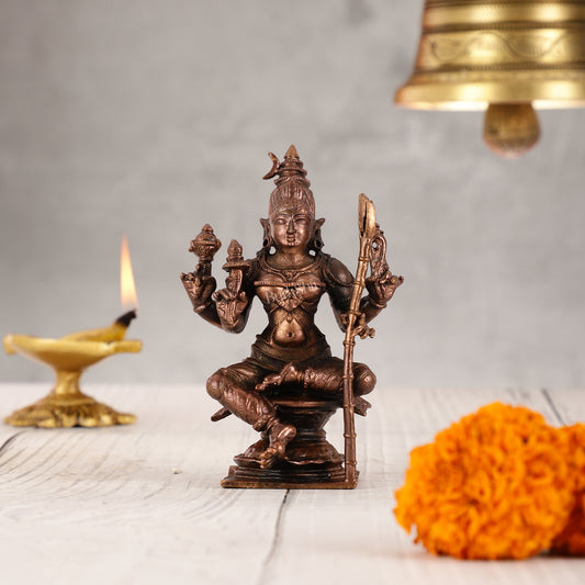 Pure Copper lalita Devi Rajarajeshwari Idol - 4 Inch