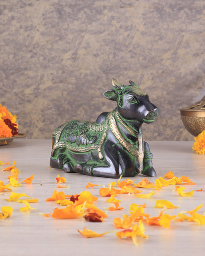 Brass Nandi Idol Black and green tone | 6"