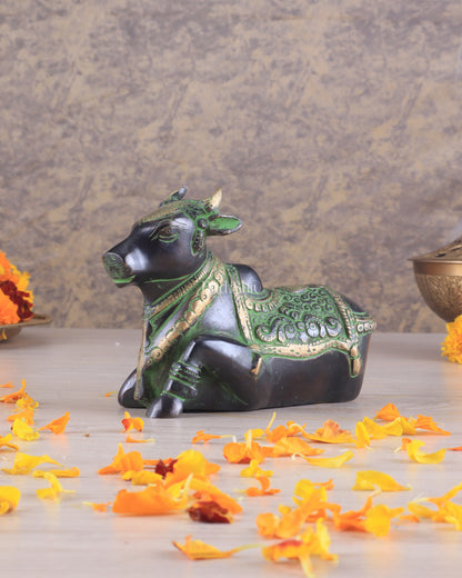 Brass Nandi Idol Black and green tone | 6"