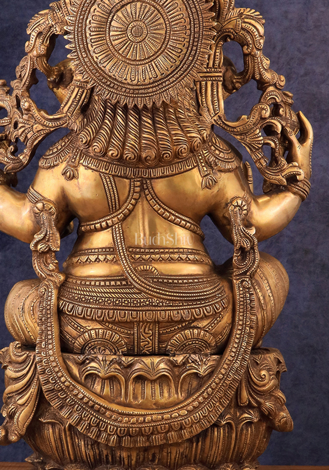 Handcrafted Intricately Detailed Ganapathi Brass Statue - 24 Inch